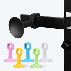Tope de Puerta de Silicona Anticolisión Sin Taladro con Ventosa Trasera y Manija de Contacto para Instalación en Pared o Suelo para Baño - Product Image 5
