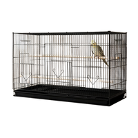Cage à oiseaux en métal pliable et portable pour l'élevage de canaris, avec perchoir en bois, en promotion