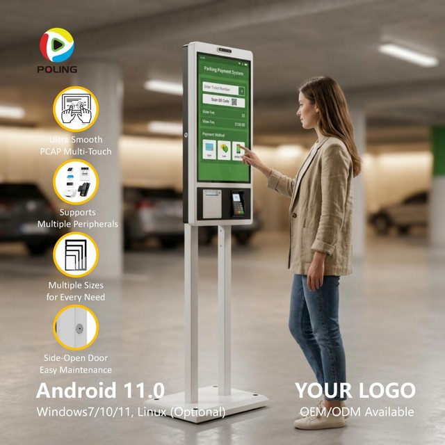 Wall Mounted Countertop Freestanding Touch Screen Self Service Kiosk for Restaurant Airport Parking Banking