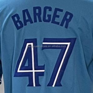 Maillot de baseball cousu de qualité supérieure, prêt à être expédié, Addison <span class=keywords><strong>Barger</strong></span>, bleu royal, alternatif - Product Image 2
