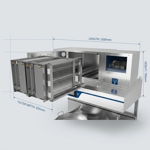 <span class=keywords><strong>Hotte</strong></span> d'<span class=keywords><strong>extraction</strong></span> commerciale sur mesure écologique à prix d'usine, en acier inoxydable, à faible bruit, murale, pour écoles et hôtels - Product Image 6