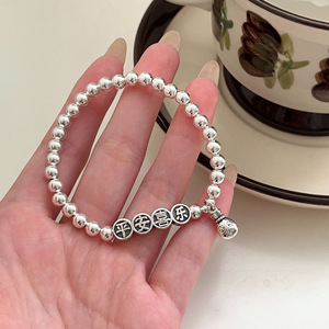Pulsera Yinruitai S925 de Plata de Ley con Diseño de Paz y Alegría para Mujer, Estilo Antiguo para Uso Diario - Product Image 4