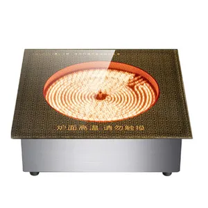 Cuisinière à infrarouge à panneau en cristal noir carré en gros Hotpot 2000W 3000W Cuisinière électrique en céramique