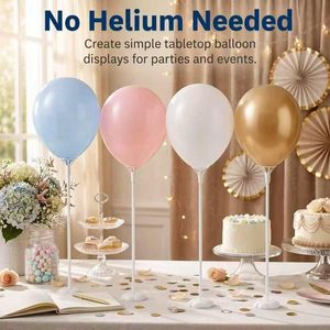 Vente en gros <span class=keywords><strong>pas</strong></span> <span class=keywords><strong>cher</strong></span> 40cm support de flotteur de <span class=keywords><strong>table</strong></span> film aluminium support de poteau de ballon pour décoration de mariage de fête d'anniversaire - Product Image 2