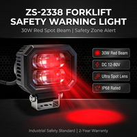 Feu de signalisation latéral pour chariot élévateur DC12-80V, lampe de sécurité LED rouge 30W pour véhicules de quai de chargement en usine
