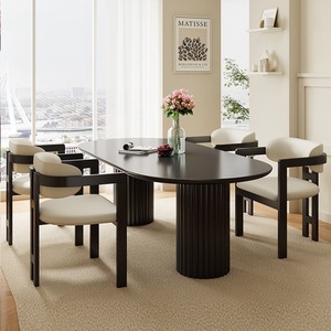 <span class=keywords><strong>Tavolo</strong></span> da Pranzo in Legno Nero Stile Nordico BST, Design Europeo, con <span class=keywords><strong>Sedie</strong></span> in Legno Massello <span class=keywords><strong>per</strong></span> Sala da Pranzo - Product Image 6