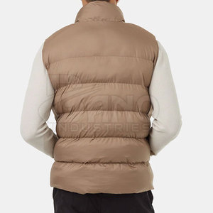 Nueva llegada de los hombres de alta calidad de estilo Casual Puffer chaleco hecho a medida bajo MOQ invierno Nylon Shell tejido de punto de lana Material Logo - Product Image 5