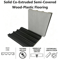 Planche de terrasse en WPC massif co-extrudé semi-capsulé 150mmx23mm, lisse, à clipser, pour extérieur, étanche, pour usage en parc 6