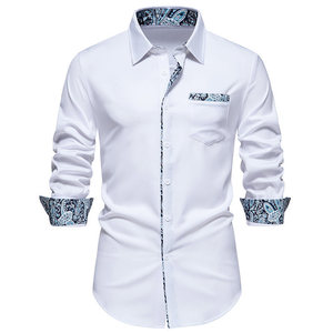 <span class=keywords><strong>Chemise</strong></span> à manches longues rose pour hommes <span class=keywords><strong>Chemise</strong></span> à la mode classique d'automne pour hommes Vêtements pour hommes de haute qualité pour les affaires, les fêtes et les mariages - Product Image 1