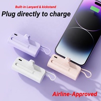 Mini PowerBank personnalisable 5000mAh Portable Câble intégré Affichage LED Charge rapide Type-C pour charge rapide 10W