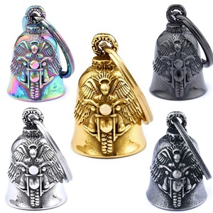 Cloche de protection Gremlin pour motard Gold Ride <span class=keywords><strong>Route</strong></span> <span class=keywords><strong>66</strong></span>, cloche porte-bonheur en acier inoxydable, impression sérigraphique tendance - Product Image 2