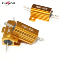 RX24 Hochleistungs-25W-Aluminiumgehäuse Automotive LED-Decoderwiderstand 6R 8R Ohm 10RJ Rücklicht Bremslicht Lenkungslastwiderstand