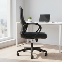 Chaise de bureau ergonomique pivotante confortable en maille de haute qualité au design moderne et populaire avec accoudoirs réglables Noir 5 ans