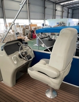 Bateau ponton en aluminium soudé de 6,7 m (22 pieds) de luxe pour la pêche sportive et la navigation rapide, avec moteur hors-bord de 150 CV pour utilisation en rivière