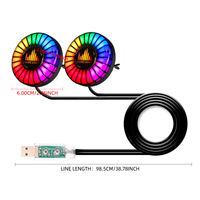 2 en 1 Lampe rythmique à commande vocale pour voiture Lumière rythmique pour l'intérieur de la voiture Couleur RVB Lumières musicales Sync pour lampe de décoration de voiture