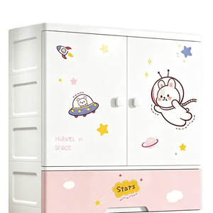 Armadio in Plastica per Bambini con Disegno Coniglietto, Mobile Multi-Cassetto per Vestiti e Giocattoli, per Camera da Letto e Soggiorno - Product Image 2