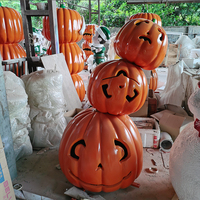 Décoration d'extérieur Citrouille d'Halloween, Ornement Créatif Citrouille Sorcière, Décoration de Fête à Domicile, Sculpture d'Halloween en Résine de Fibre de Verre