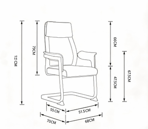 Chaises de bureau, de salle de conférence et de réunion en cuir moderne de haute qualité, uniques et luxueuses, avec pieds fixes, vente en gros en Chine - Product Image 4