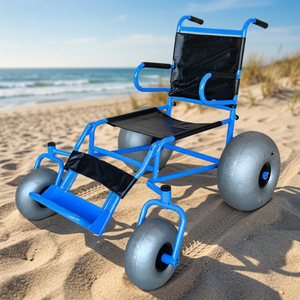 Silla de Ruedas de Playa Plegable Ligera de Aleación de Aluminio de Alta Calidad con Ruedas Grandes para Adultos, Silla de Ruedas Manual - Product Image 1