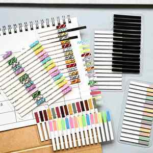300 Sheets Assorted Styles (Solid/Gradient/Patterned) <b>Sticky</b> Index Tabs Self-Adhesive Page Markers Memo Pads for - Product Image 5
