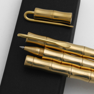 Good Quality Copper Brass Metal Tactical <strong>Shock</strong> Gel Ink <strong>Pen</strong> With Gold Clip - Product Image 4
