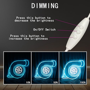 ป้ายไฟนีออนเทอร์โบแอลอีดีป้ายโรงรถไฟนีออนสำหรับผู้ชายถ้ำโรงรถซ่อมร้านค้าและสถานที่อื่นๆที่คล้ายกัน - Product Image 2