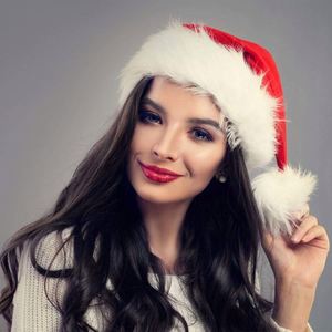 Factory-direct European Style <b>Plush</b> Cloth Christmas Santa Hat with <b>Large</b> Pom-pom for Adults Children Infants-Gift & Decoration - Product Image 3