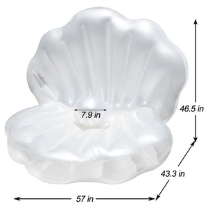 Blow up Large Clam <b>Floatie</b> with Pearl Ball, Raft Chair for Swimming Pool Summer Party for <b>Adults</b> Inflatable Seashell Pool Float - Product Image 5