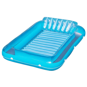 Tumbona Flotante Inflable para <span class=keywords><strong>Piscina</strong></span>, Color Azul Bronceado, con Reposacabezas Extraíble, Interior Acanalado, Cama Flotante para Broncearse, para Adultos - Product Image 4