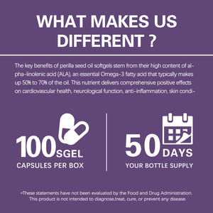 Cápsulas <span class=keywords><strong>de</strong></span> Aceite <span class=keywords><strong>de</strong></span> <span class=keywords><strong>Semilla</strong></span> <span class=keywords><strong>de</strong></span> Perilla 500mg |   Suplemento Omega Vegano Natural para la Salud Cardiovascular y Cognitiva, Sin GMO - Product Image 5