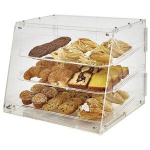 Exclusive Design Acrylic 3-tier Pastry Display for Customized Clear Countertop Bakery Bread Case YGL YGL-222 - Product Image 1