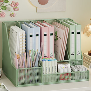 Metal Office Organizer Desktop Shelf 32x32x24cm <b>File</b> Folder <b>Storage</b> Stationery Holder Rectangle Standing Type - Product Image 4