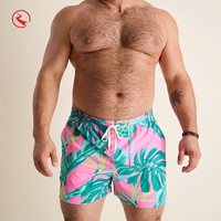 Shorts de bain imprimés personnalisés pour hommes, style Palm Beach, séchage rapide, classiques, tropicaux, boardshorts, maillot de bain pour hommes