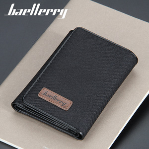 Baellerry <b>Men's</b> Canvas <b>Wallet</b> Vertical Multi Card Slots Snap Clasp Everyday Use - Product Image 3