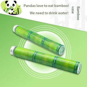 Bottiglie di plastica personalizzate a forma di bicchieri di bambù con tappi in alluminio perforati o Non perforati per bevande a base di succo - Product Image 5