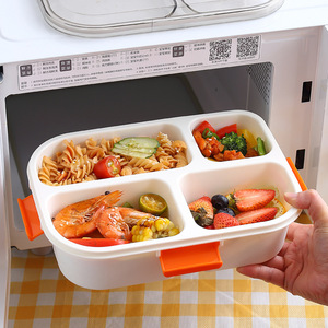 Cartoon three or four grid microwave <b>lunch</b> <b>box</b> office adult <b>lunch</b> <b>box</b> student office worker <b>lunch</b> <b>box</b> - Product Image 3