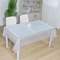 Nappe en plastique transparente RNPT, imperméable, résistante à l'huile, facile à nettoyer, protection de table pour la salle à manger intérieure et extérieure