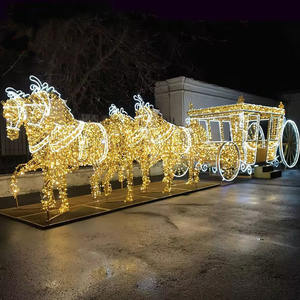 Grand centre commercial 3d extérieur Décoration de luxe de Noël Place extérieure étanche Led éclairage commercial en calèche - Product Image 2