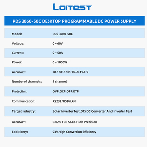 Loitest 1KW แหล่งจ่ายไฟแบบตั้งโปรแกรมได้กำลังสูง 0-60V 0-50A ช่วงเอาต์พุตกว้าง - Product Image 3