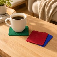 Sous-verre en feutre personnalisé, rond ou carré, antidérapant, pour tasses à café, thé et boissons, à utiliser sur la table