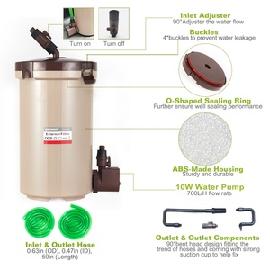 Weipro 10W/12W/19W siêu yên tĩnh nhựa Aquarium Canister lọc bên ngoài Fish Tank lọc bơm với UV đèn xử lý nước - Product Image 3