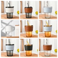 Mug à café en verre motif bambou, grande capacité 400 ml, sans BPA, compatible lave-vaisselle et micro-ondes, portable et réutilisable – Le nouveau best-seller tendance