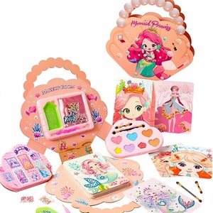 Magische Glitzer-Prinzessin <span class=keywords><strong>Basha</strong></span> Gesichts-Make-up-Tasche für Kinder DIY-Aufkleber Mädchen-Geburtstagsgeschenk Verkleidungs-Spielzeug 3-6 Jahre - Product Image 1