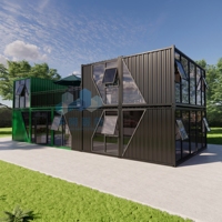 Maison Conteneur Préfabriquée Moderne de Luxe avec Murs en Verre pour Café Extérieur, Bar Mobile, Bureau, Chambre