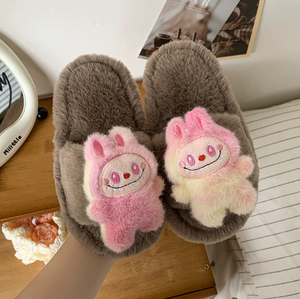 Heiß Verkauftes Produkt Süße Hausschuhe Labubu Hausschuhe für Kinder Labubu Familie Plüsch Hausschuhe - Product Image 2