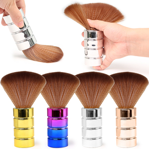 Precio de fábrica Moda Electrochapa Nylon Duster Limpieza Cuello Barba Cepillo para el cabello Mango duradero de gama alta Brocha de afeitar para salón - Product Image 3