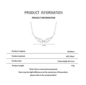 תליון כנפי מלאך zercon שרשרת 925 מתקדם כסף אופנה שרשרת תליון שרשראות לנשים - Product Image 5