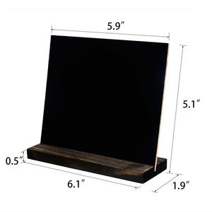 Pizarra Pequeña con Base de Madera, Pizarra de Doble Cara, <span class=keywords><strong>Mini</strong></span> Pizarra con Soporte, Mesa de Buffet, Cumpleaños, Boda, Fiesta, Evento - Product Image 3