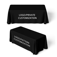 Nappe Moderne Personnalisable en Polyester Noir de Qualité Supérieure avec Logo Personnalisable pour Fêtes, Anniversaires, Événements Scolaires et Célébrations