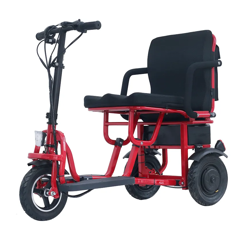 Widely used in Europe light weight with low price folding tricycle electric 15km/h 300w 350w hub motor electric trike tricycle